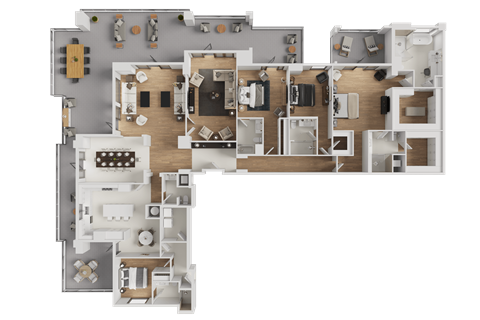 Floor plan for 4 beds, 5.5 baths, 3981 sqft